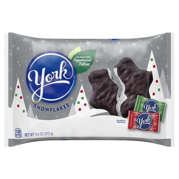 York Snowflakes Dark Chocolate Covered Peppermint Patties