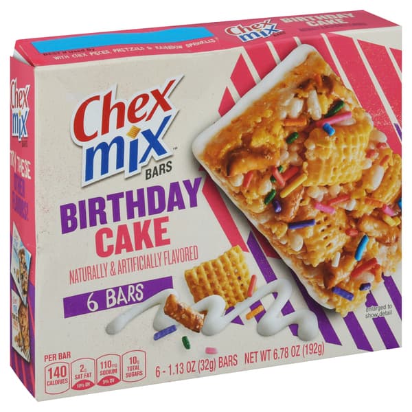 Chex Mix Bars Birthday Cake