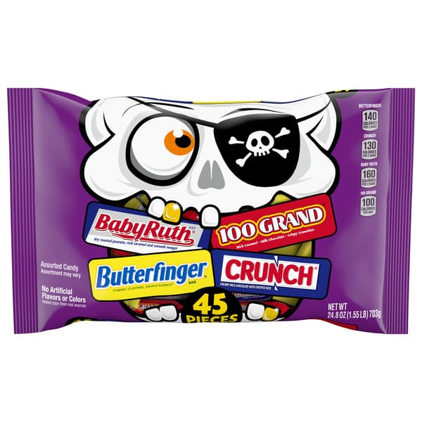 Baby Ruth, Butterfinger, Crunch & 100 Grand Assorted Bars