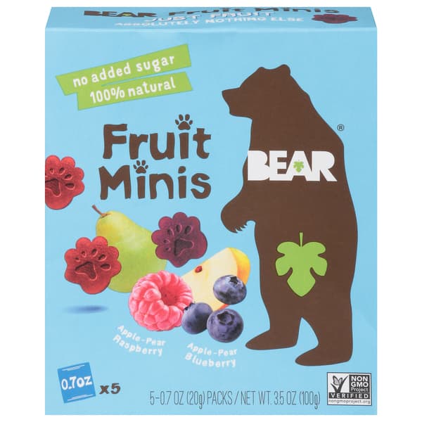 Bear Raspberry Blueberry Fruit Snack Minis