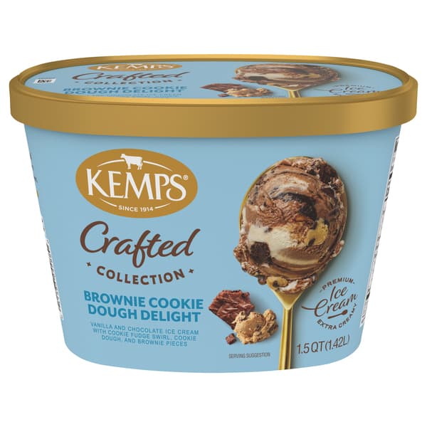 Kemps Simply Crafted Premium Ice Cream Brownie Cookie Dough Delight