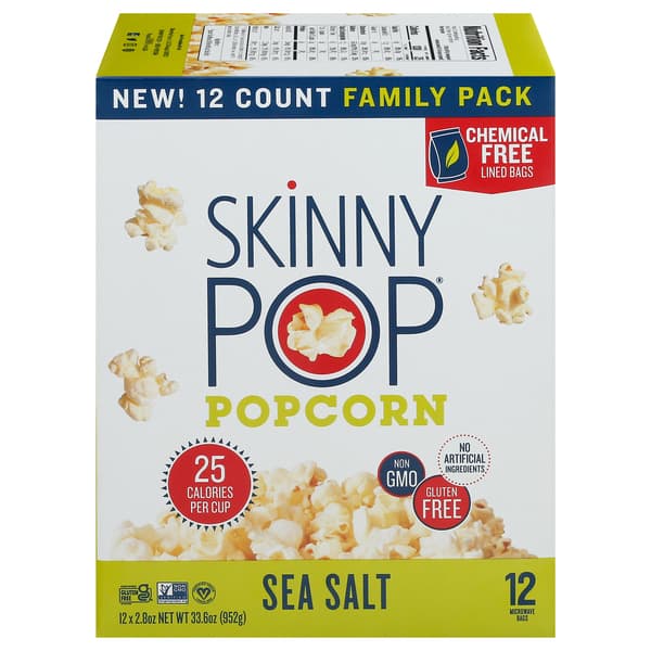 Skinny Pop Family Size Sea Salt Popcorn