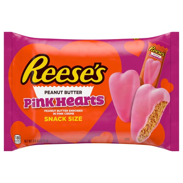Reese'S Pink Colored Creme Peanut Butter Hearts, Snack Size