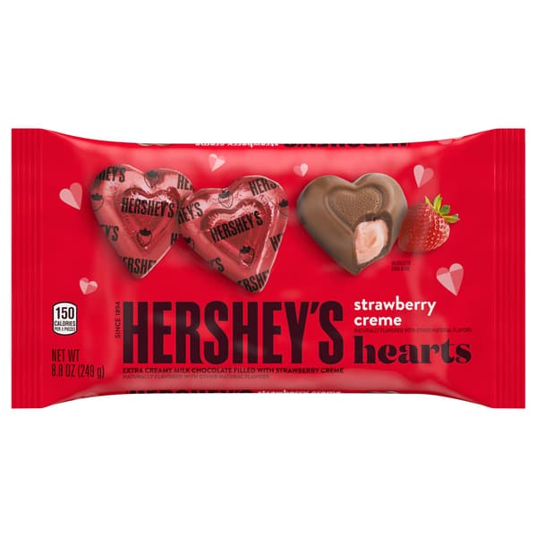 Hershey'S Hearts Extra Creamy Milk Chocolate With Strawberry Creme