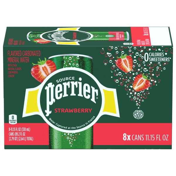 Perrier Strawberry Flavored Sparkling Water In Sleek Cans
