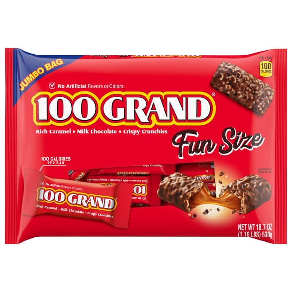 100 Grand Fun Size Candy Bars Jumbo Bag