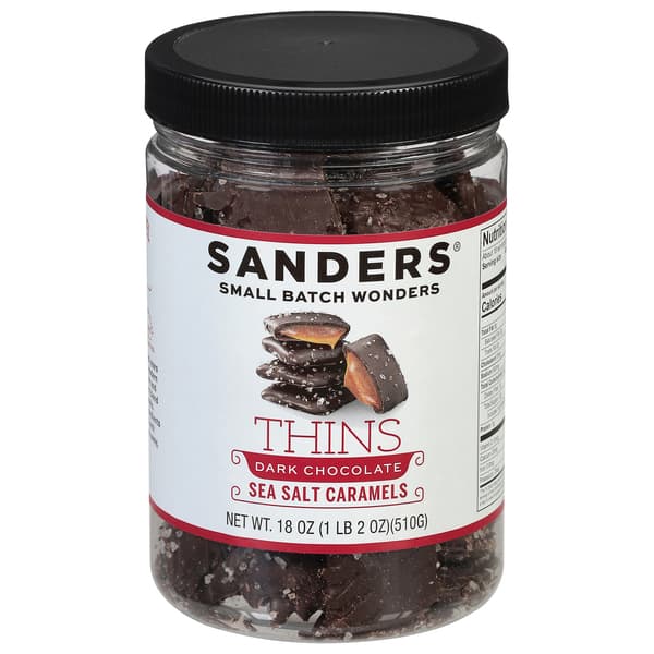 Sanders Thins Dark Chocolate Sea Salt Caramels