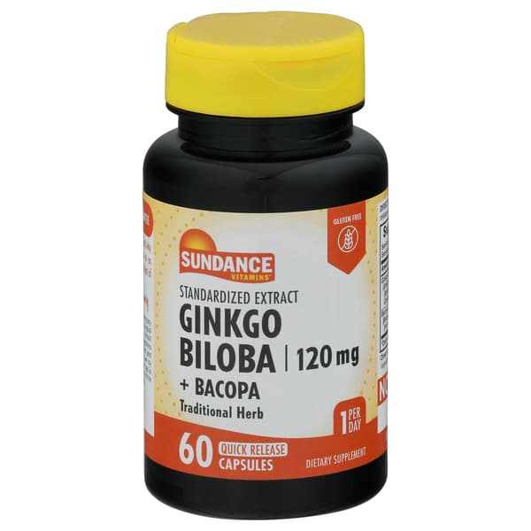Sundance Vitamins Quick Release Capsules Ginkgo Biloba + Bacopa Capsules