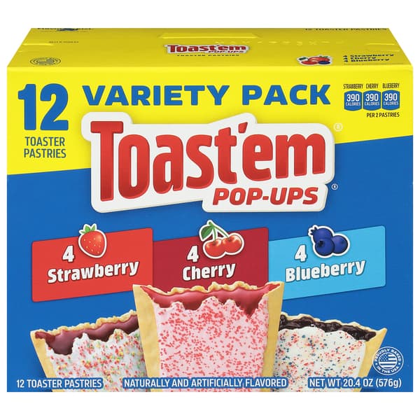 Toast'Em Pop-Ups Frosted Strawberry Frosted Blueberry Frosted Cherry
