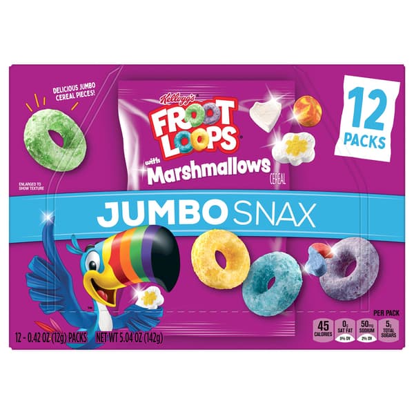 Kellogg'S Froot Loops With Marshmallows Jumbo Snax