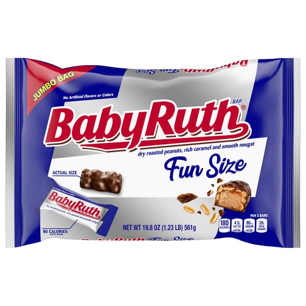 Baby Ruth Fun Size Candy Bars Jumbo Bag