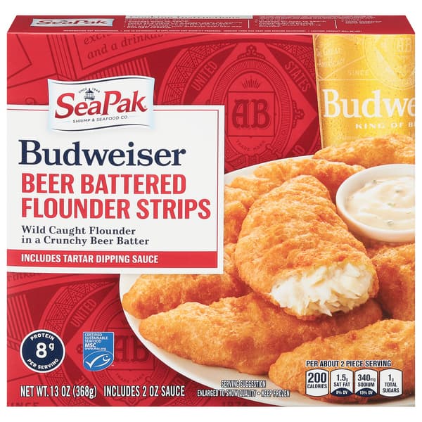 Seapak Budweiser Beer Battered Flounder Strips