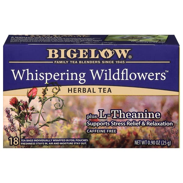 Bigelow Tea Whispering Wildflowers Herbal Tea Plus L-Theanine