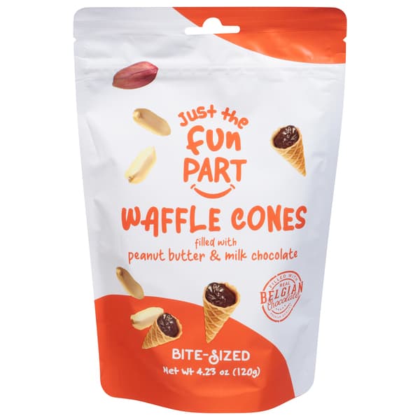 Just The Fun Part Waffle Cones Filled With Peanut Butter & Milk Chocolate