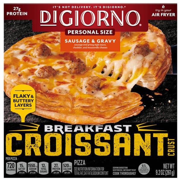 Digiorno Pizza, Breakfast Croissant Crust, Sausage & Gravy, Personal Size