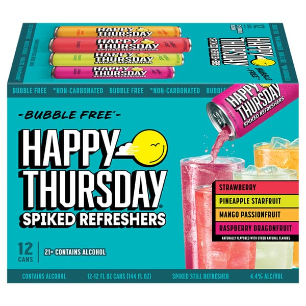 Happy Thursday Spiked Refreshers, Bubble Free, Assorted