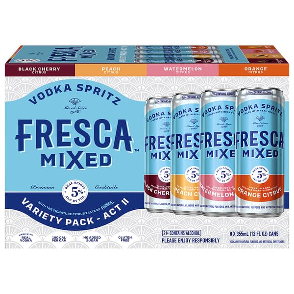 Fresca Mixed Vodka Spritz Canned Cocktail Variety Pack, Cans, 5% Abv
