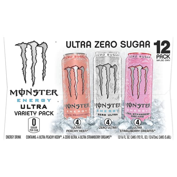 Monster Energy Ultra Zero Variety Pack Peachy Keen And Strawberry Dreams