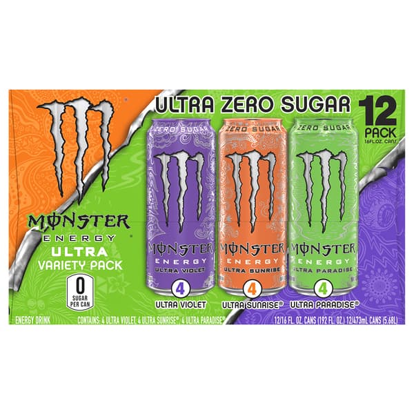 Monster Energy Ultra Zero Variety Pack Ultra Violet Sunrise And Paradise