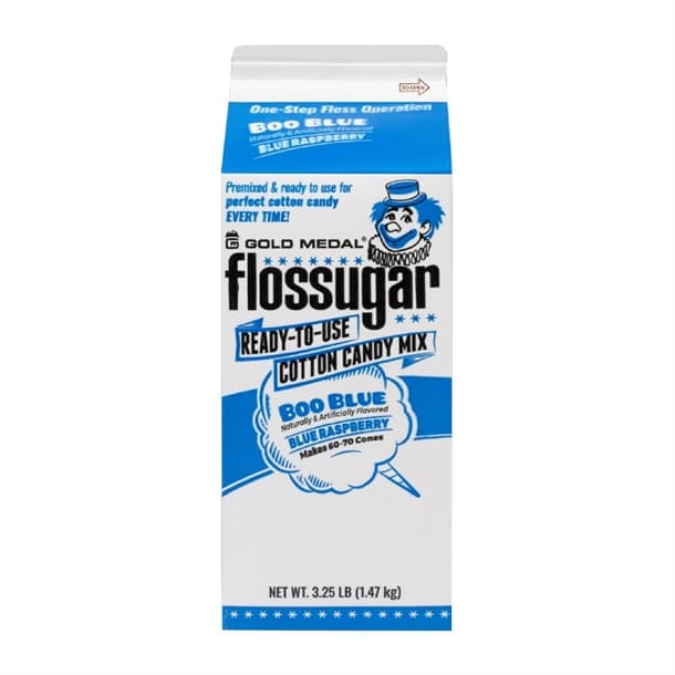 Gold Medal Flossugar Ready-To-Use Cotton Candy Mix Boo Blue