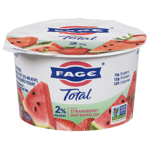Fage Total Reduced Fat 2% Milkfat Strawberry Watermelon Greek Yogurt