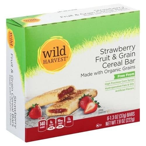 Wild Harvest Cereal Bar, Strawberry Fruit And Grain