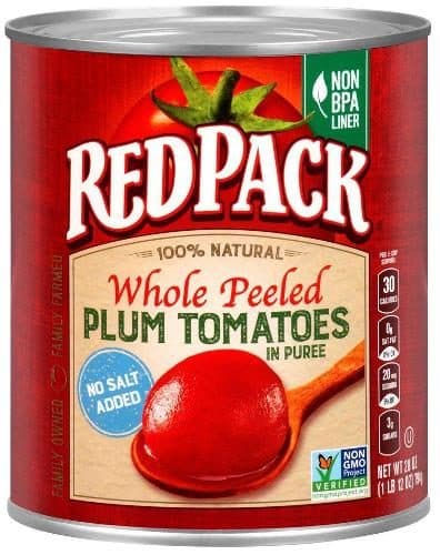 Redpack Plum Tomatoes Whole Peeled In Puree No Salt Added