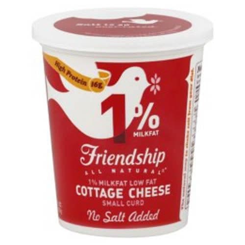 Friendship Dairies Cottage Cheese Small Curd 1% Milkfat No Salt Added