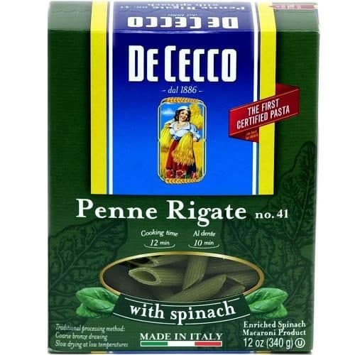 De Cecco Penne Rigate, With Spinach, No