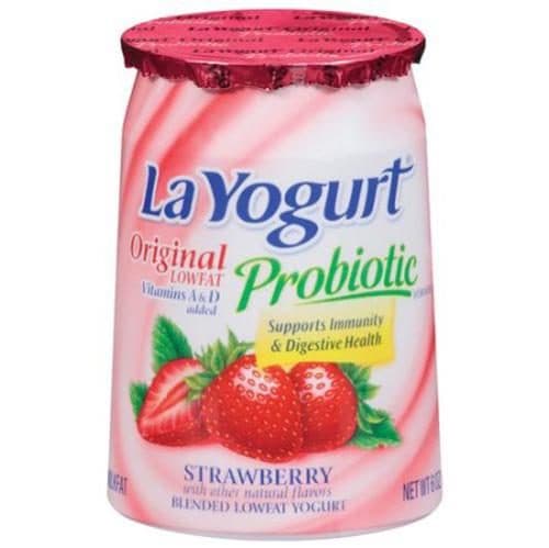 La Yogurt Probiotic Yogurt Strawberry Blended Low Fat