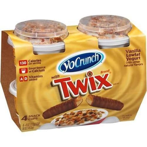 Yocrunch Low Fat Vanilla Yogurt With Twix Candy Pieces