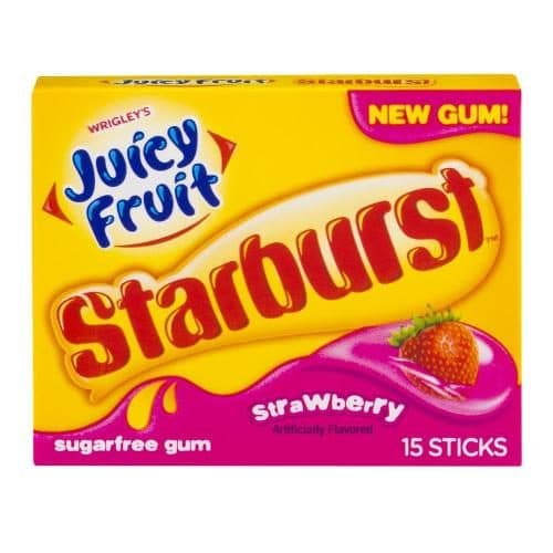 Wrigley'S Juicy Fruit Starburst Strawberry Sugar-Free Gum, Single
