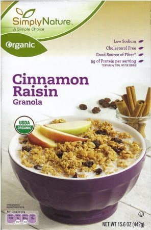 Simply Nature Organic Cinnamon Raisin Granola
