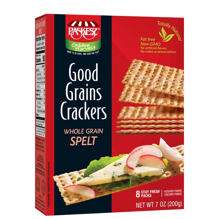 Paskesz Golden Harvest Good Grains Crackers Whole Grain Spelt
