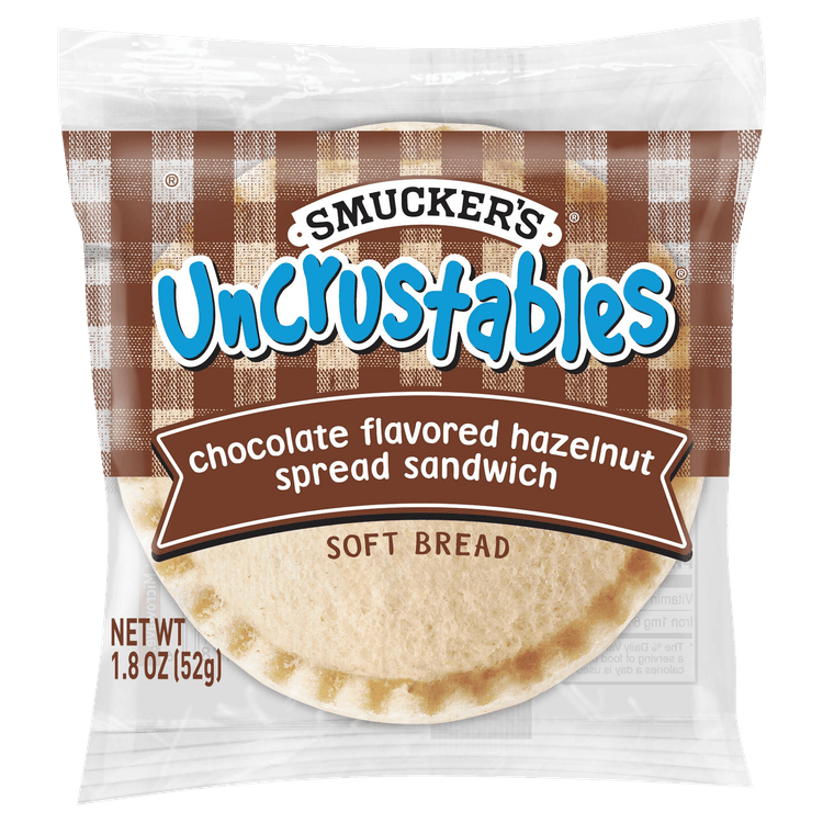 Smucker'S Uncrustables Chocolate Flavored Hazelnut Spread Sandwich Soft Bread