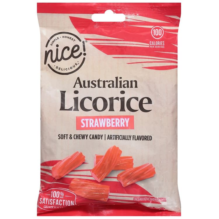 Nice! Australian Licorice Strawberry Soft & Chewy Candy