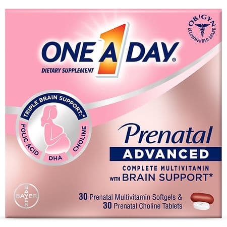 One A Day Prenatal Advanced Complete Multivitamin With Brain Support