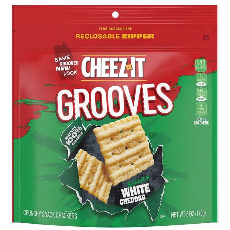 Cheez-It Grooves Crunchy Snack Crackers Sharp White Cheddar