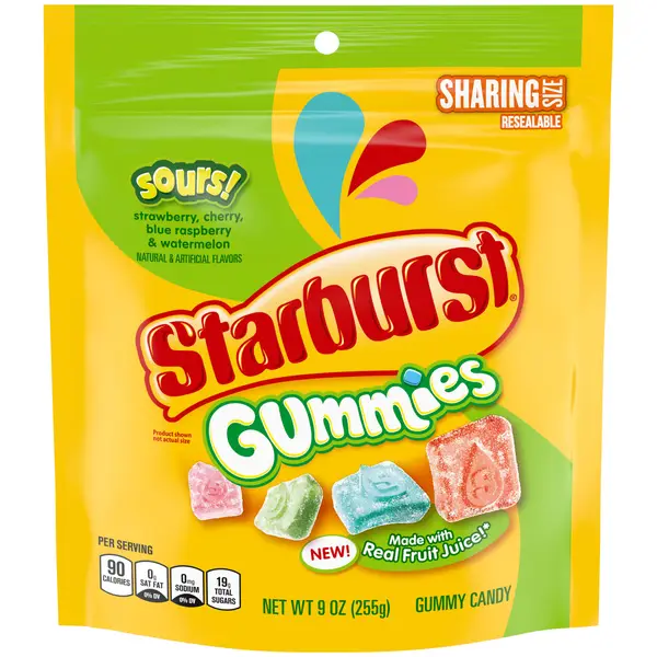 Starburst Sour Gummies Sharing Size