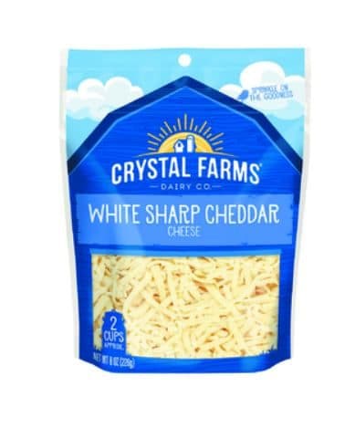 Crystal Farms Shredded White Sharp Cheddar