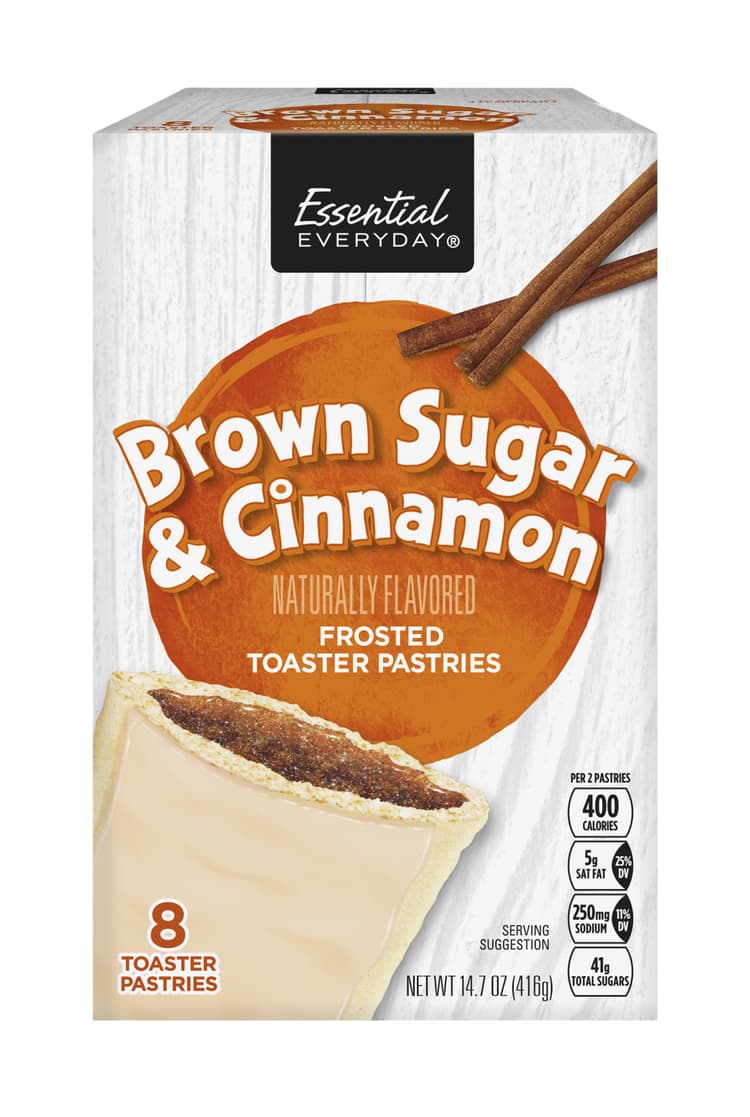 Essential Everyday Toaster Pastries, Brown Sugar & Cinnamon, Frosted