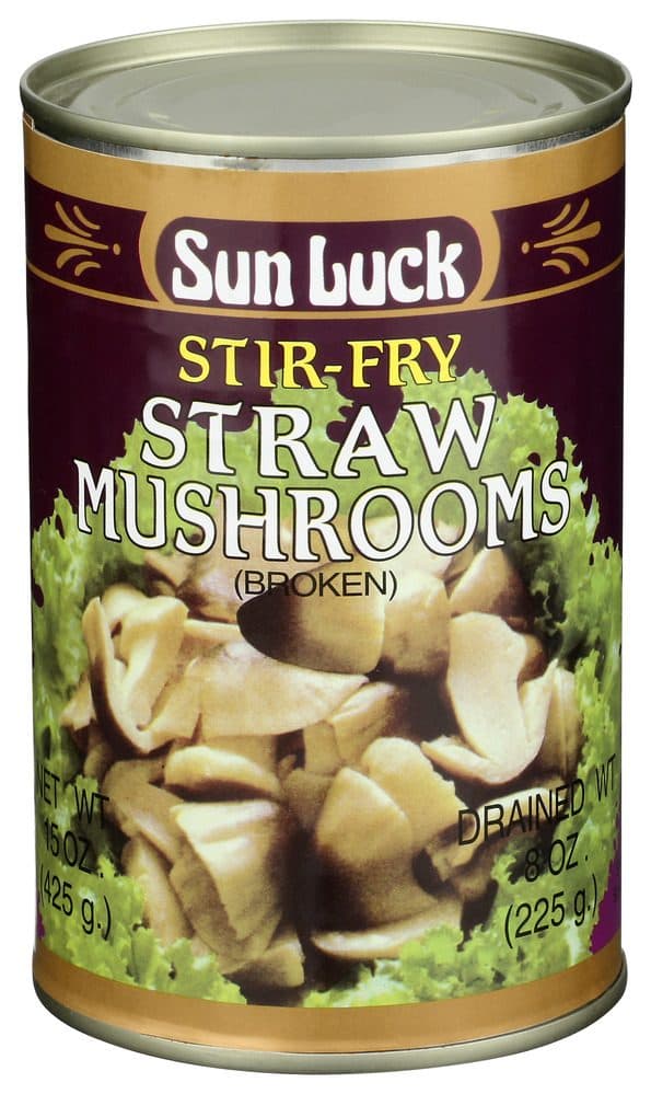 Sun Luck Straw Mushrooms, Stir-Fry, Broken
