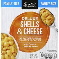 Essential Everyday Macaroni & Cheese Dinner, Shells & Cheese, Deluxe, Family Size