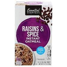 Essential Everyday Oatmeal, Instant, Raisins & Spice