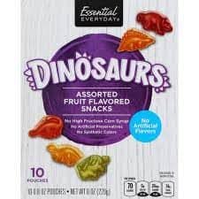 Essential Everyday Fruit Flavored Snacks, Assorted, Dinosaurs