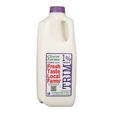 Clover Farms Half Gallon 1% Trim Milk