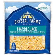 Crystal Farms Shredded Cheese, Cheddar Jack