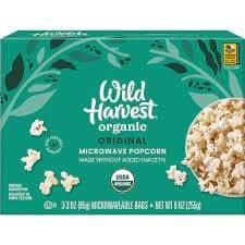 Wild Harvest Microwave Popcorn, Organic, Original