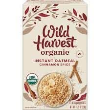 Wild Harvest Instant Oatmeal, Organic, Cinnamon Spice