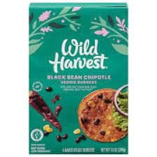 Wild Harvest Veggie Burgers, Black Bean, Chipotle